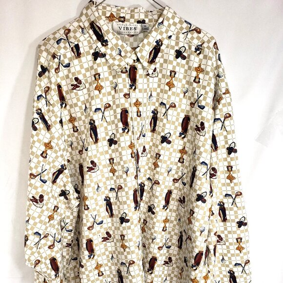 Vibes Custom made Golf Theme long sleeve shirt size XL - Picture 1 of 5